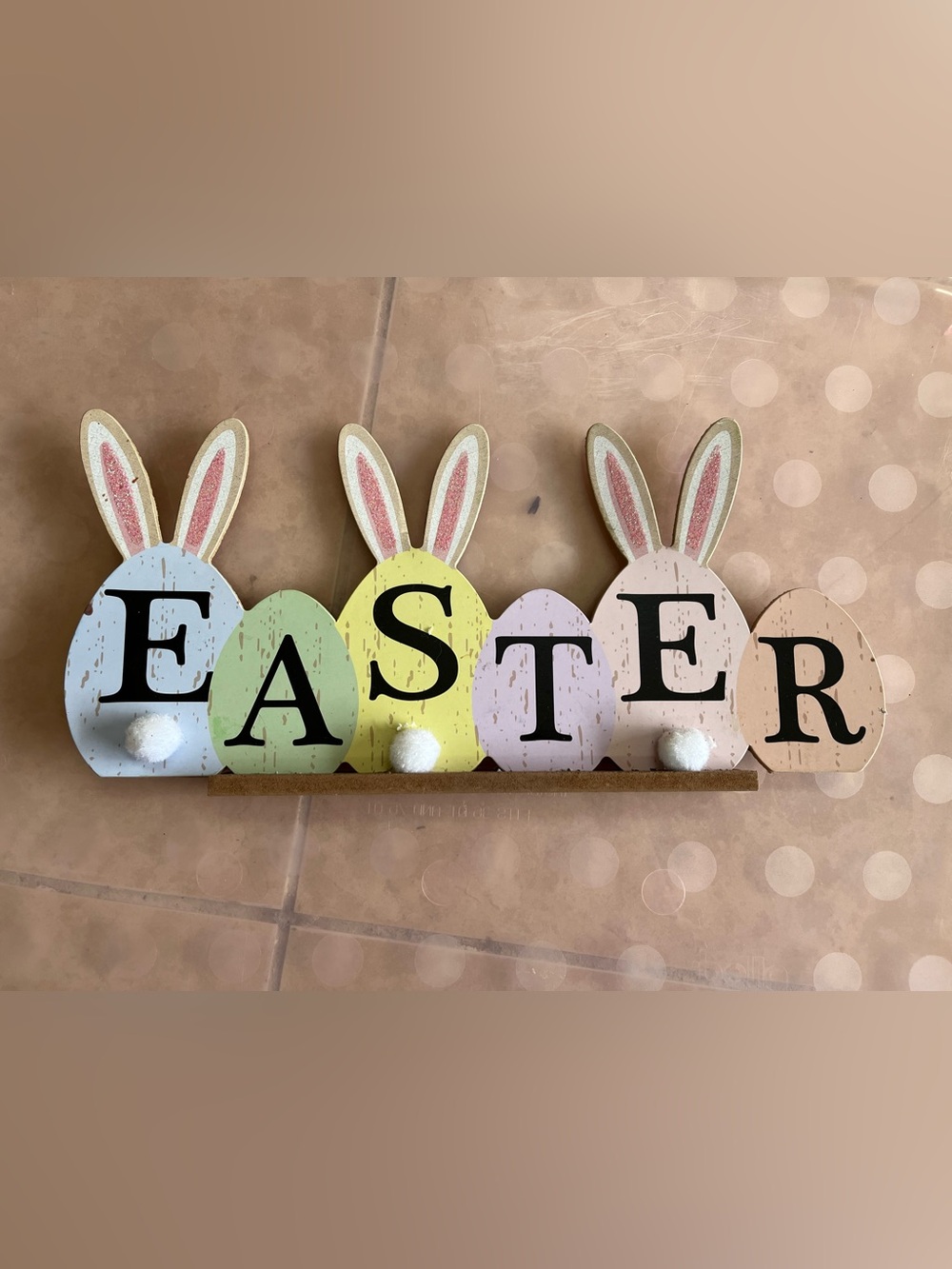 Easter Bunny Egg Wooden Wall Decor - Pastel Multi